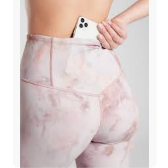 Athleta Elation Snow Dye 7/8 Tight Womens M Pink Snow Dye Legging High Rise - Picture 3 of 11
